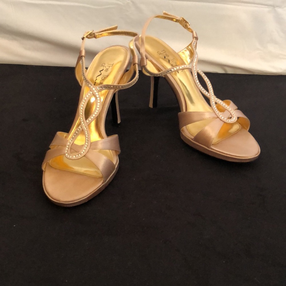 Touch of Nina Gold Strappy Heels size 10
